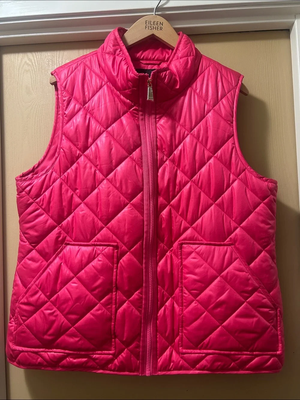 kate spade Quilted Hot Pink Sleeveless Vest XL